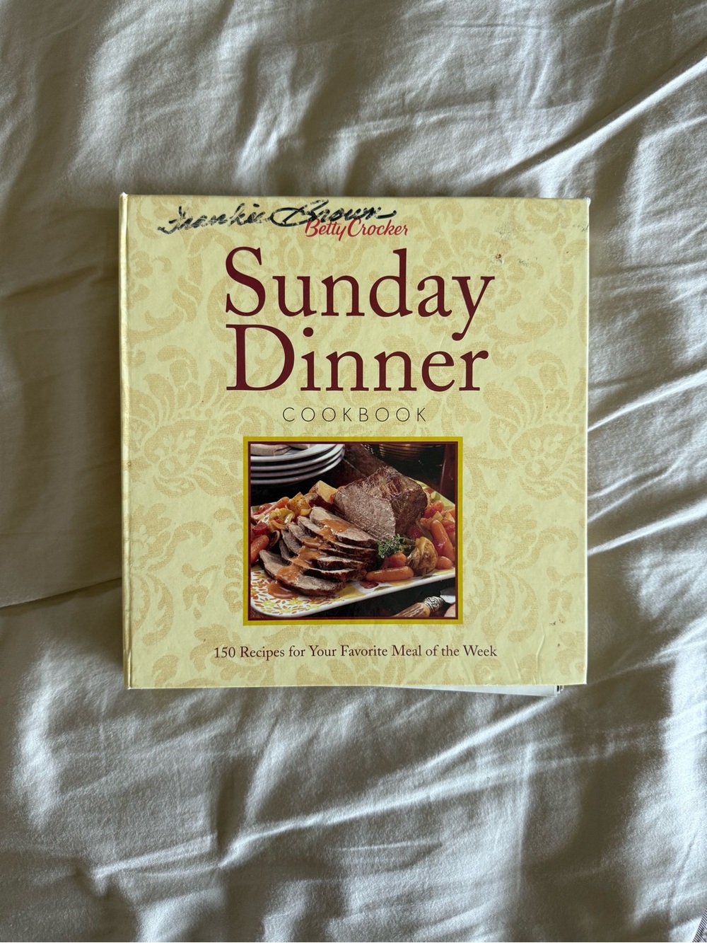 Betty Crocker Sunday Dinner Cookbook - Cream Cover with Food Photo